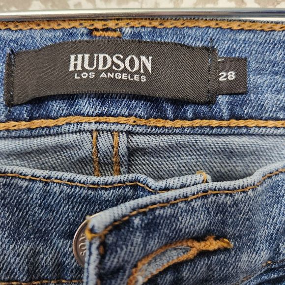 Hudson Women's SIze 28 Jeans Nico Straight Blue Stretch Denim Ankle Length - Picture 3 of 3